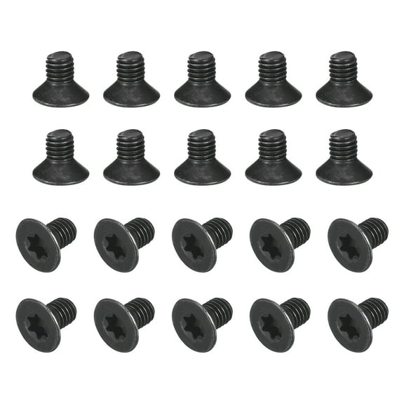 Uxcell M5-0.8x8mm Flat Head Torx Anti Theft Machine Screws, 20Pack 10.9 Grade Alloy Steel, Torx Drive, Countersunk Head, Full Thread, Black Oxide Finish