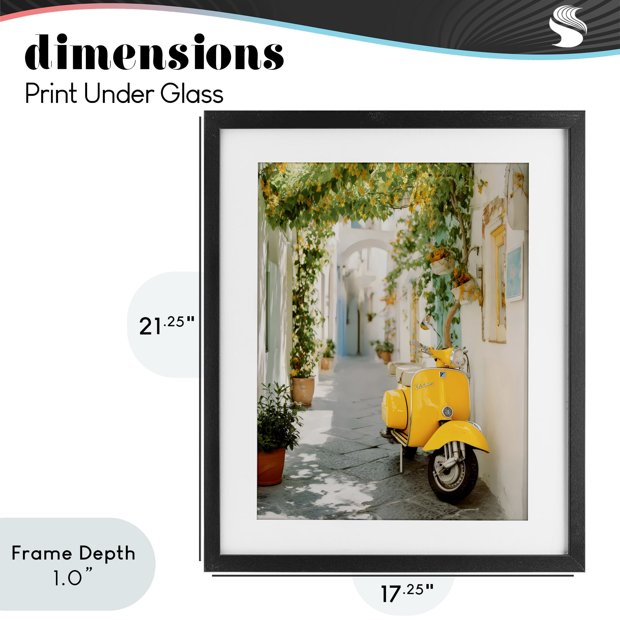 Stupell Industries Vacation Ride Through Alley Black Framed Print Under Glass, design by Franklyn Gregory