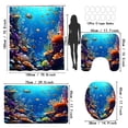 thumbnail image 2 of LVRLVR 1/4 Underwater world Ocean Fabric Shower Curtain Rug Set - Vibrant Coral Reef Underwater Bath Mat Bathroom Decoration,Blue, 70.8" × 70.8", 2 of 9
