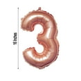 thumbnail image 3 of BalsaCircle 16" Rose Gold Number 3 Mylar Foil Plain Balloon Wedding Party Decor, 3 of 3