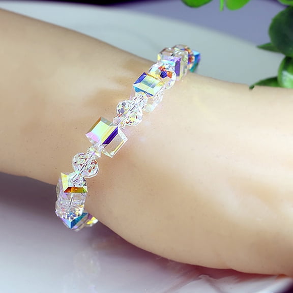 SmartBy Bracelet Chain Delicate Beautiful Decorative Artificial Crystal Bangle for Girl