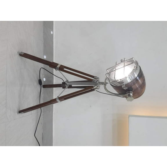 Nautical Signal Wooden Studio Searchlight Spotlight Tripod Gift