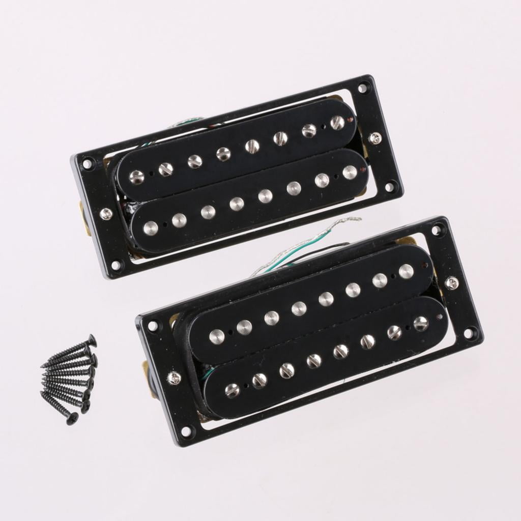2 Pieces 8 String Electric Guitar Pickup Neck Bridge Pickup Set, Black