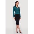 thumbnail image 3 of Women's Poplin Ruched Side Button Front Shirt, 3 of 4