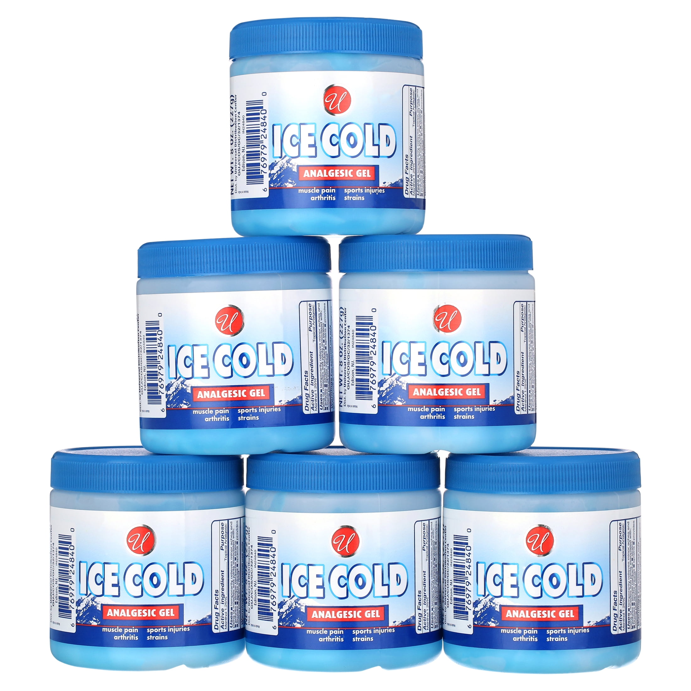 6 Analgesic Gel Menthol Muscle Joint Rub Back Pain Ache Sprain Relief Cream 48oz