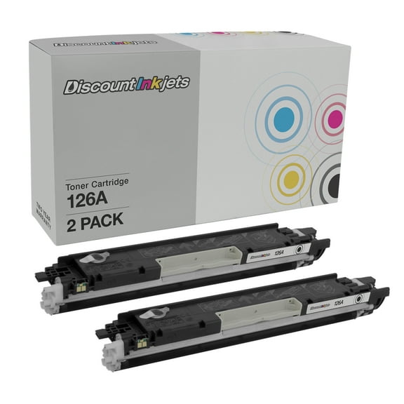 DI Toner Cartridge Replacement for HP 126A CE310A (Black, 2pk) for LaserJet Compatible with LaserJet, Color LaserJet, LaserJet Pro: 100 MFP M175a, 100 MFP M175nw