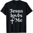 thumbnail image 2 of 100% Cotton Unisex Jesus Loves me T-Shirt, 2 of 5