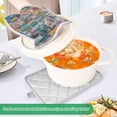thumbnail image 3 of Yayeee Pot Holders Kitchen Heat Resistant with Pocket 7"x9.8" Cotton Oven Cooking Hot Pads, Large Retro Collection Pattern, 3 of 7