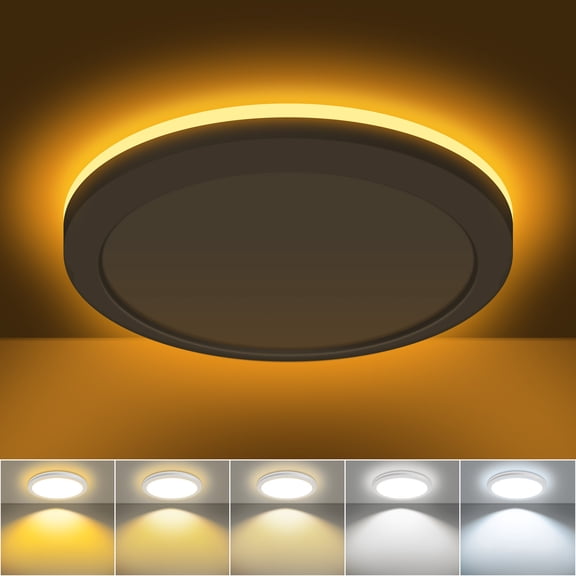 MW Lighting 7 Inch Dimmable LED Ceiling Light with Night Light, 12W, 700 LM, 2700K-5000K 5CCT Flush Mount Lighting Fixtures for Bedroom,Hallway,White