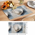 thumbnail image 6 of Abstract Seashells Placemats Set of 12 Coastal Nautical Modern Oil Painting Place Mats Indoor Wipeable Table Mats Washable Cloth Dining Table Placemats for Kitchen Holiday Party Home Decor 13x19 Inch, 6 of 9