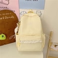 thumbnail image 6 of Polka Dot Print Lace Backpack, Large Capacity Multi-Pocket School Bag with Compartments for Travel Outdoor (Yellow 430*300*140), 6 of 9