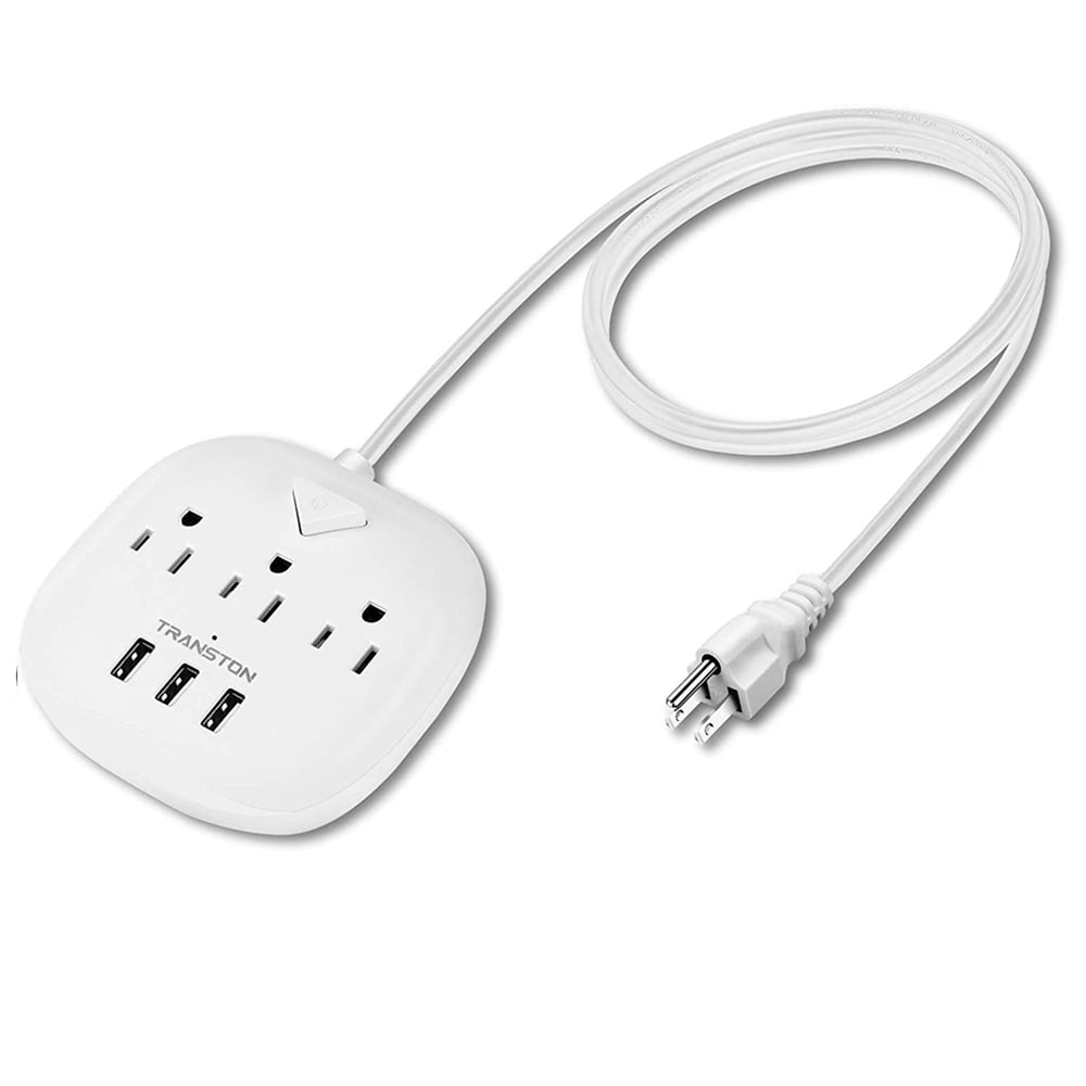 Gzxs Power Strip Multiple Desktop Charging Station 3 Outlets and 3 USB