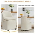 thumbnail image 4 of Furvclv Rolling Barrel Chair Set Of 2, Round Upholstered Dining Chair With 360° Swivel Universal Wheels, Comfy Chenille Accent Sofa Couch For Dining Room Living Room, 4 of 9