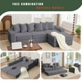thumbnail image 6 of SOULART 102.00" Cloud Couch, Gray Sectional Sofa, Convertible Floor Sleeper Sofa for Living Room, No Assembly Required with 6 Pillows, 6 of 13
