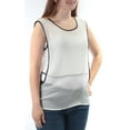 thumbnail image 3 of KIIND OF Womens Ivory Sleeveless Jewel Neck Top Size: L, 3 of 4