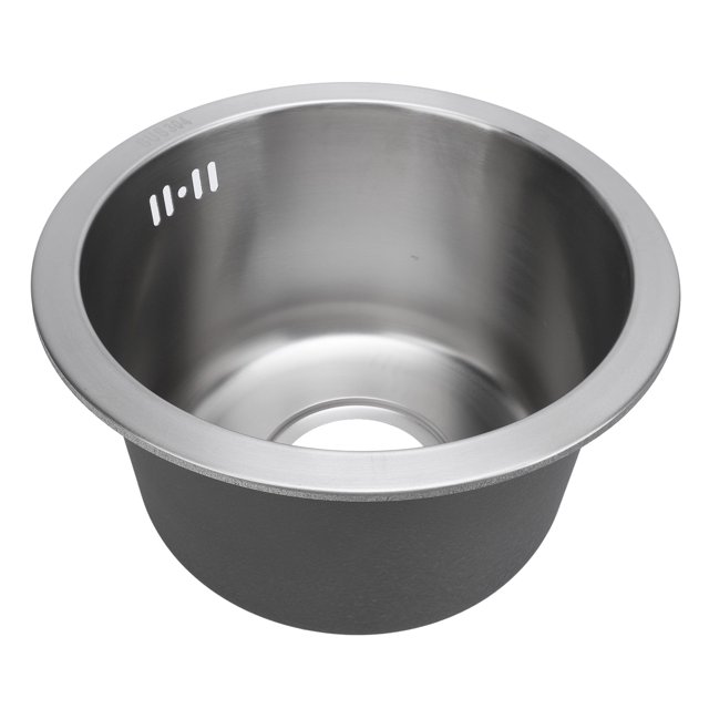 Stainless Steel Round Single Sink Round Sink Kitchen Small Campervan Kitchen Sink 28cm Outer Diameter with Strainer
