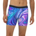 thumbnail image 2 of Rateoe Swirl Blue And Purple Print Men’s Underwear Boxer Briefs Soft Comfortable Underwear Boxer Briefs, Long Leg Briefs,Anti-chafing Boxer Briefs, 2 of 7