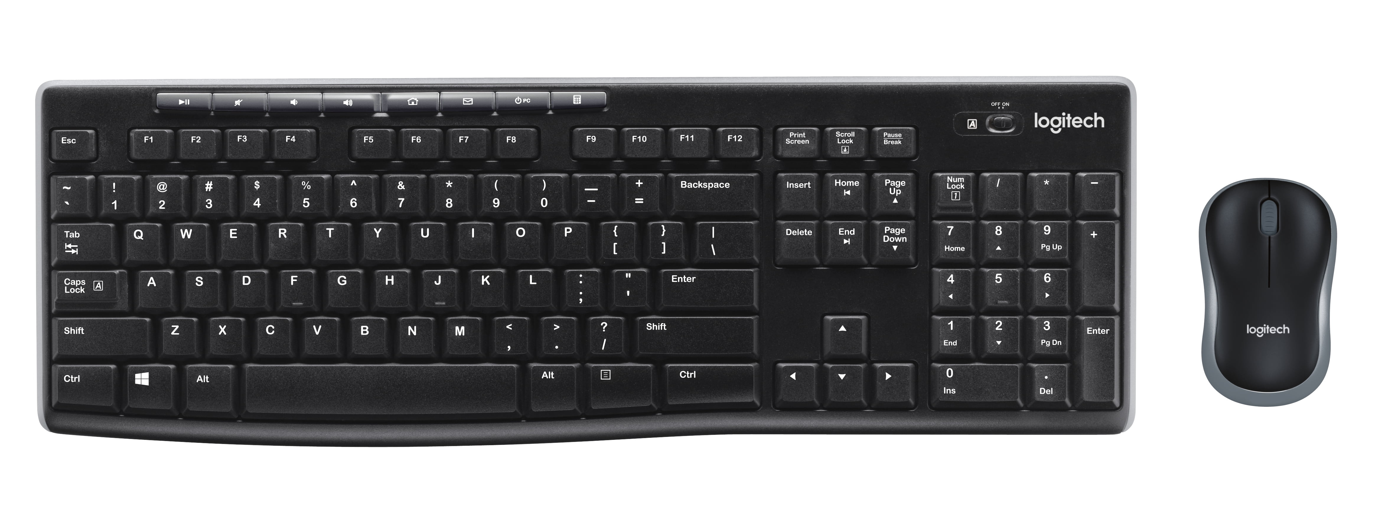 Logitech MK270 Wireless Keyboard & Mouse Combo Active Lifestyle Travel Home Office Must-Have Modern Bundle with Mini Glow in the Dark Portable Wireless Bluetooth Speaker, Gel Wrist & Mouse Pad