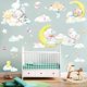 thumbnail image 2 of LEYAOYAO Lindo Elefante Pegatinas de Pared, Luna Estrellas Nubes Calcomanías de Pared, Encantador Adhesivo de Pared de Oso, DIY Decoración del Hogar Extraíble, Bebé Guardería Niña Niño Niños Habitación Decoración de Pared, Animales Grandes 25 Piezas Vhermosa WMPH-1830, 2 of 7