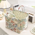 thumbnail image 1 of Decorative Floral Print Fabric Storage for Home Organization Portable Laundry Hamper with Handles, 1 of 3