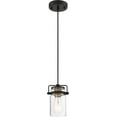 thumbnail image 2 of Nuvo Lighting Antebellum 1-Light Mini Pendant Fixture Black and Aged Gold Finish with Clear Glass - N/A, 2 of 9