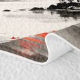 thumbnail image 5 of Homewish Red Cherry Blossoms Bed Spread Queen,Sunset Ink Painting Queen Coverlet Set,3-Piece, 5 of 7