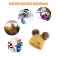 thumbnail image 2 of Qarigey Bufanda Bebé Invierno Cálido Kit Productos delicados para niños Protector térmico Clima frío Espesar Versátil Sellado Sombreros bola de pompón marrón amarillo, 2 of 6