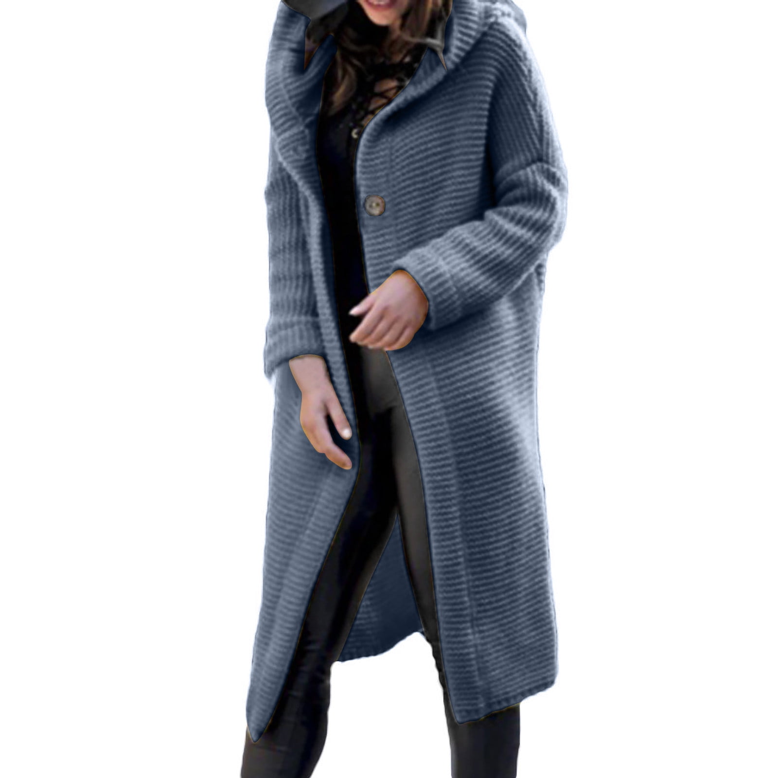 long hooded sweater duster