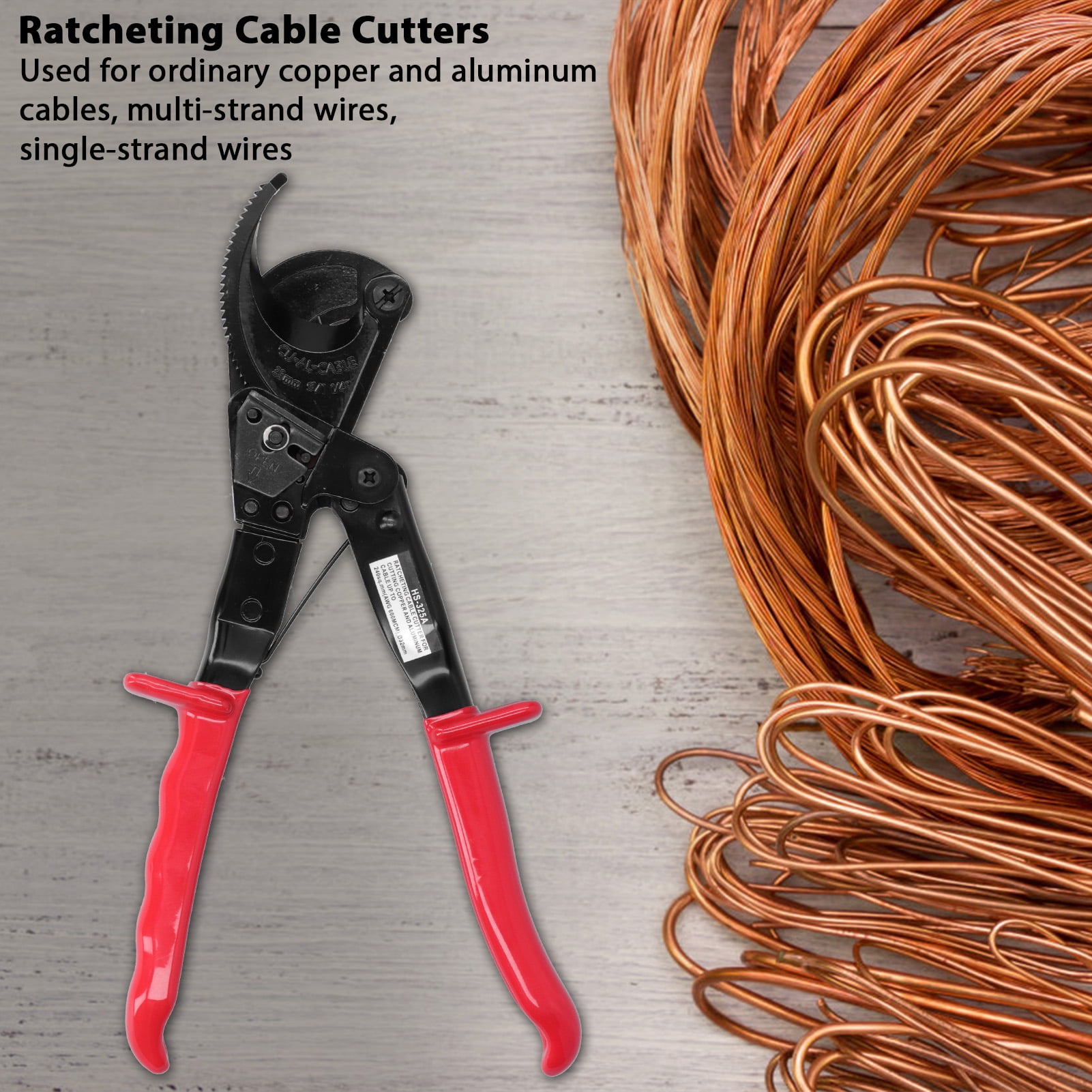 Crimping Tool with Ratchet,Ratcheting Cable Cutters， Ratchet Crimping Tool Wire Terminal Crimper Plier HS-325A