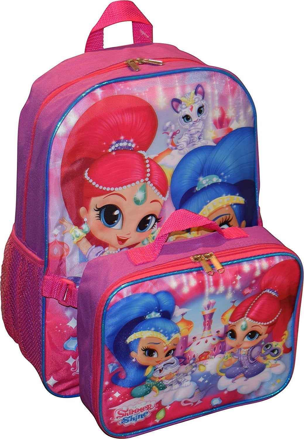 Nickelodeon Shimmer and Shine Pink Girls Pink 16"  Large Backpack 
