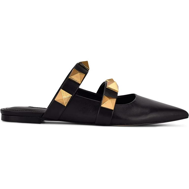 Nine West Dua Black Slip On Pointed Closed Toe Pyramid