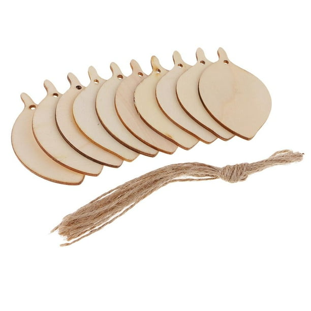 10 conversiones de hojas de madera colgantes, adorno de madera para escote Bodhi leaf 80x48x2mm