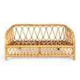 thumbnail image 3 of THE LICKER STORE Elevated 27.5" x 17" Bohemian Handwoven Rattan Pet Daybed with Machine-Washable Cushion, Natural, DBD1005A, 3 of 9