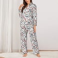 thumbnail image 2 of Balery Christmas Elements Conjunto de Pijama con Estampado para Mujer, Conjunto de Dos Piezas con Manga Larga, Ropa de Dormir Suave con Bolsillos, Pijamas Cómodos-Small, 2 of 7