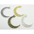 thumbnail image 3 of U8MO 25 Alloy Filigree Flower Moon Crescent Charm Pendants 40X30mm Jewelry Making-2# KC Golden Tone, 3 of 9