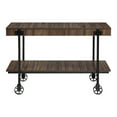 thumbnail image 2 of Furniture of America Russe 1-Shelf Wood Dark Walnut Sofa Table with Wheels, 2 of 7