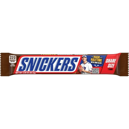 Snickers NFL Football Share Size Candy Bar 3.29 oz – Chocolate, Caramel & Peanut Delight