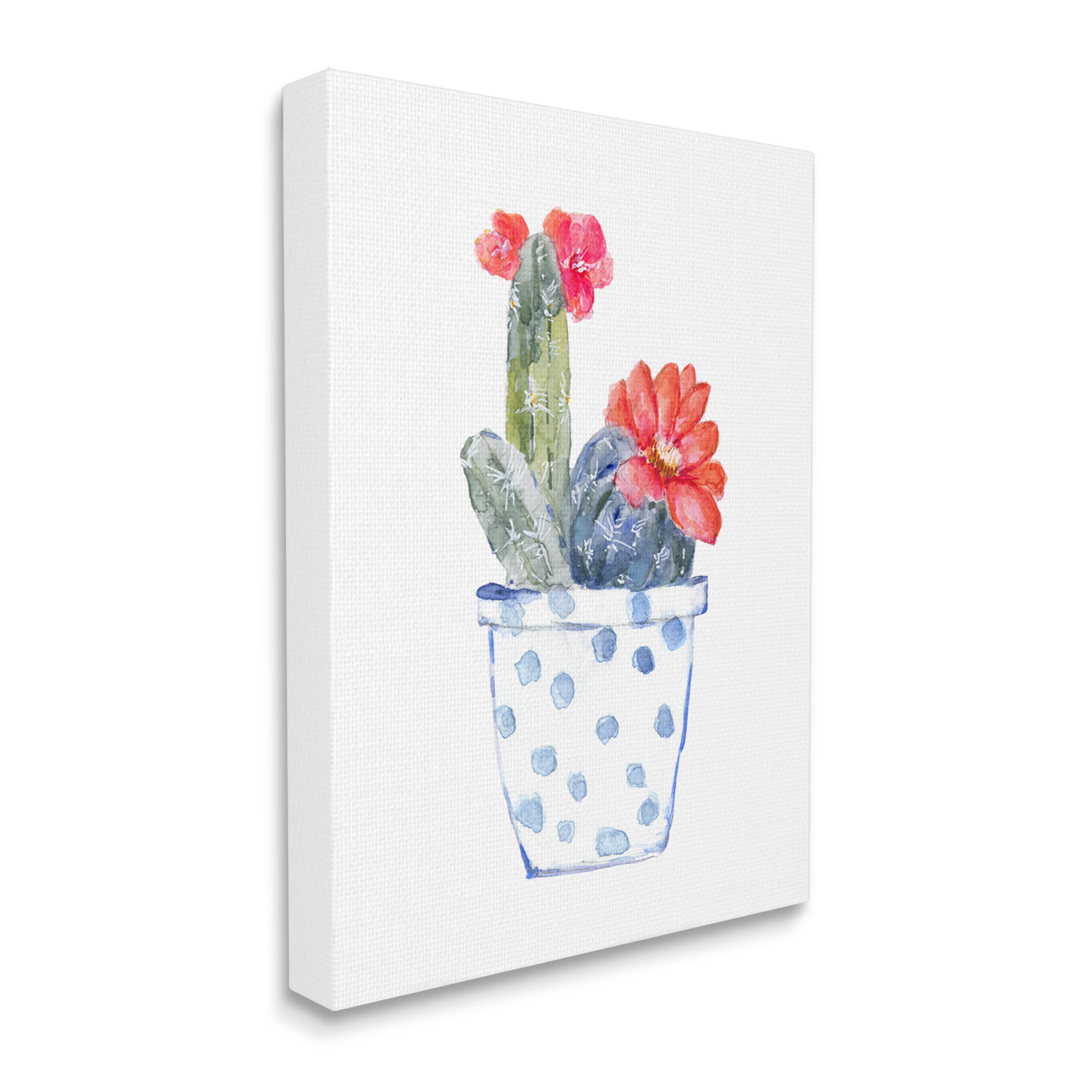 Stupell Industries Patterned Cactus Planter Graphic Art Gallery Wrapped Canvas Print Wall Art, Design by Sally Swatland