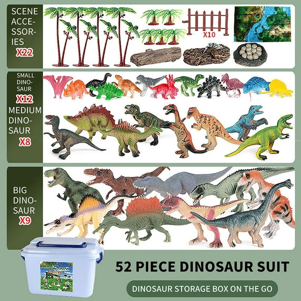 TEMI Jouets dinosaures pour enfants de 3 à 5 ans avec tapis de jeu  d'activité et arbres, ensemble de jeu éducatif réaliste pour créer un monde  de dinosaures, y compris T-Rex, tricératops, 