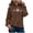 Coffee, variant on Halloween Sweatshirts for Women Fall Comfy Hooded Long Sleeve Bell One Shoulder Hoody Heart Print Leisure Cotton Hoodie Hoodies(Coffee,XL)