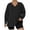 Black, variant on QQAMB Plus Size Sweatshirts for Women Oversized Solid Color V-Neck Long Sleeve Pullover Tops Fall Trendy Sweatshirts Navy 4XL