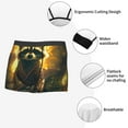 thumbnail image 3 of Kdxio Men's Boxer Briefs with Tree Meditating Raccoon Print - Comfortable and Breathable Underwear for Everyday Wear, 3 of 5