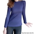 thumbnail image 3 of Qarigey Camisa térmica, ropa de abrigo, suministros para mujeres, Top lavable, lencería larga, ropa interior de invierno ajustada gruesa y Ropa interior Azul oscuro XXL, 3 of 6