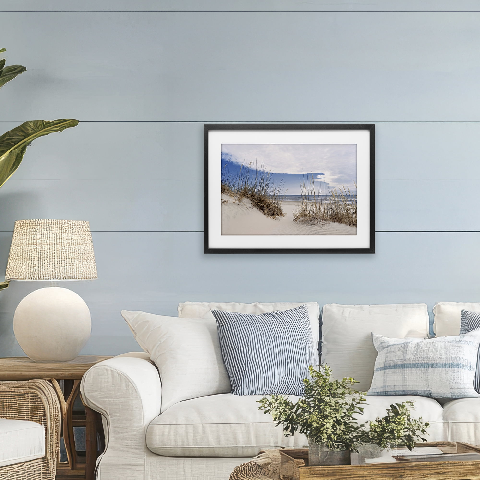 Stupell Industries Sea Oats Along Sandy Dunes Black Framed Print Under Glass, design by Natalie Carpentieri