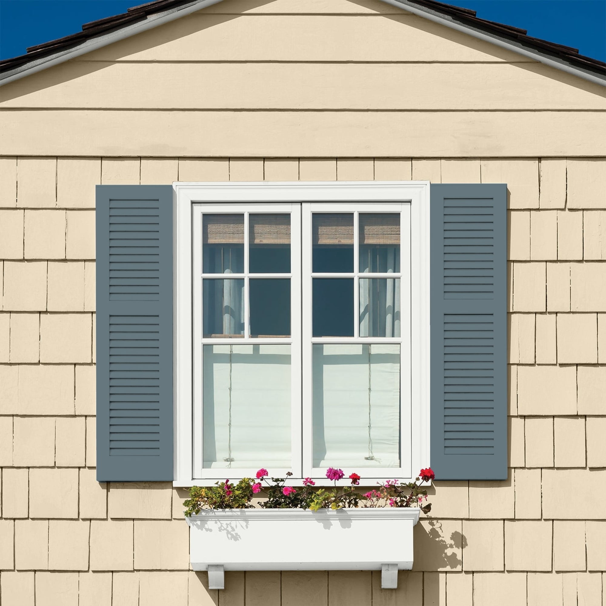 Glidden Fundamentals Night Rendezvous / Blue, Semi-Gloss Exterior Paint, 1 Gallon