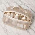 thumbnail image 4 of Makeup Bag, Large Capacity High-End Nylon Gauze Cosmetic Organizer Storage Pouch with Multiple Compartments, 9.45 X 5.12 X 5.12 Inches, Portable Travel Toiletry Bag for Women, 4 of 5