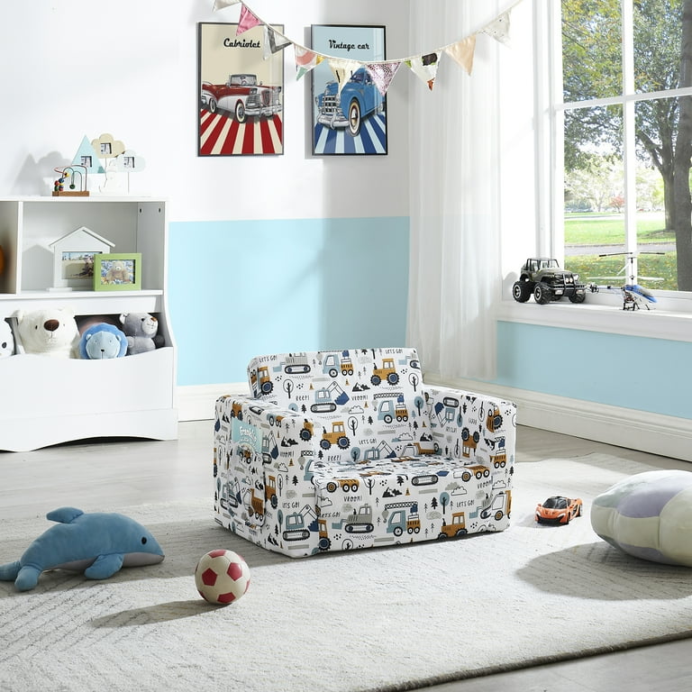 Ulax Furniture 2-in-1 Childrens Foldable Space Truck Sleeper Couch