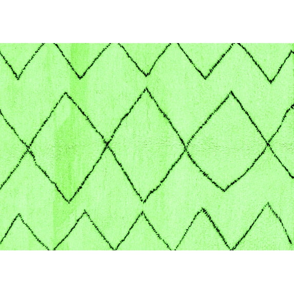 Ahgly Company Indoor Rectangle Solid Green Modern Area Rugs, 2' x 3'