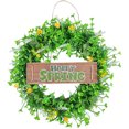thumbnail image 1 of 1Set Circular Green Artificial Leaf Wreath for Spring and Easter Decorations 40cm Diameter, 1 of 9