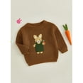 thumbnail image 3 of Nygoyerh Toddler Girls Boys Pullover Sweater Casual Easter Bunny Embroidery Knitwear Warm Clothes Infant Clothing 0M 3M 6M 9M 12M 18M 2T 3T 4T 5T, 3 of 7